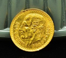1945 Mexico 2 1/2 Pesos Gold Coin BU 2.50 KM#463