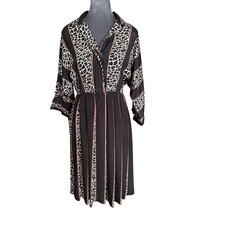Top Act Giraffe Print Button-Down Midi Dress Size 12P