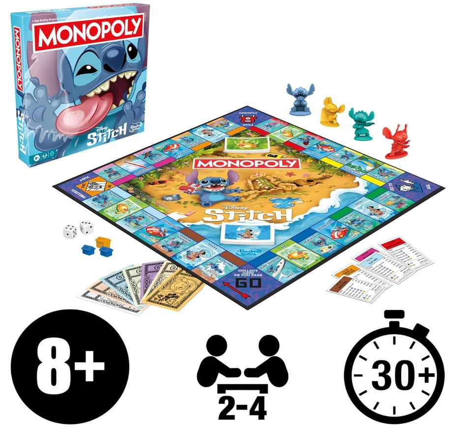 Brand-New Disney Stitch Monopoly Board Game | English Version | Ages 8+ — 第 3/4 张图片