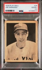 1939 Play Ball #26 Joe DiMaggio Yankees PSA 2.5 Well Centered