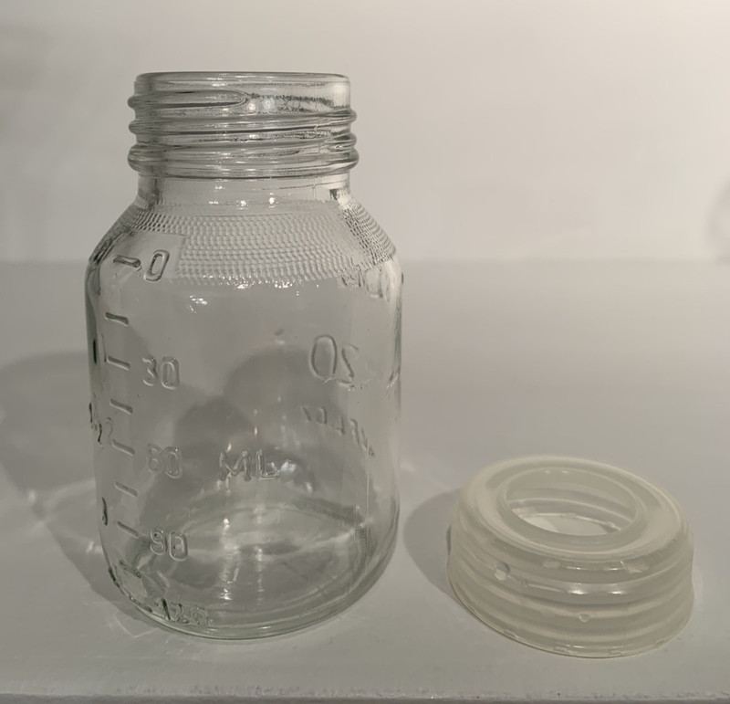Vintage 1960s Clear Glass 4oz Graduated Similac Formula Baby Bottle