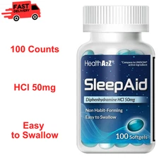 Sleep Aid, Diphenhydramine HCl 50mg 100 Counts Supports Deeper, Restful Sleeping