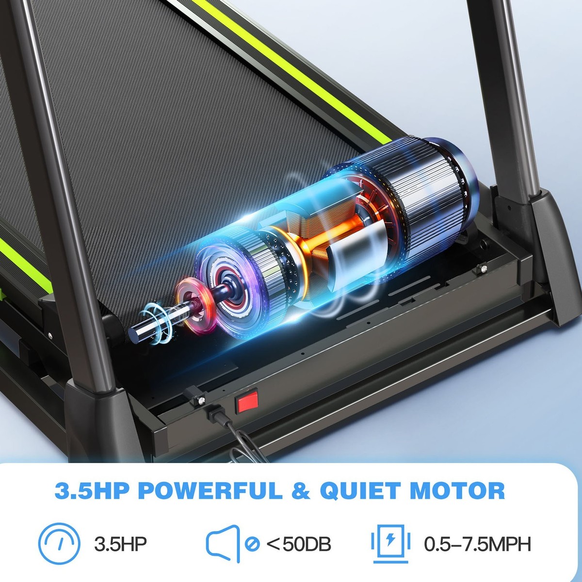 Foldable Under-Desk Treadmill for Home Use, Remote-Controlled with LED Display View 6