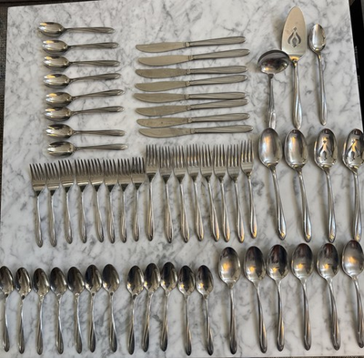 #ad International Silver Superior Stainless DYNAMIC Vtg. Swirl Pattern USA Lot of 57 $67.00