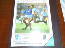 Portsmouth v Chelsea Rumbelows (League) Cup 3rd Round Replay Programme 6/11/90