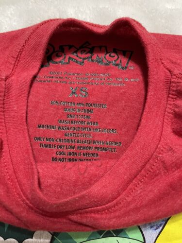 Pokémon Pikachu T-Shirt Sz XS Red Yellow Holiday Christmas - Picture 3 of 4