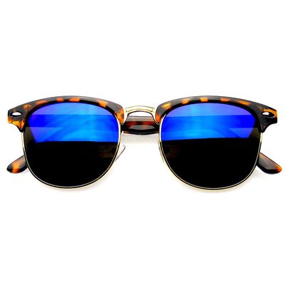  Premium Half Frame Horn Rimmed Sunglasses Metal Rivets Sun Glasses Eyewear