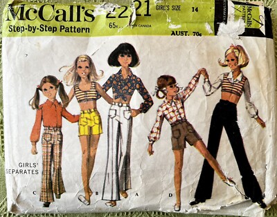 60s Vintage McCalls Pattern 2221 Girls Separates Size 14 Cut | eBay ...