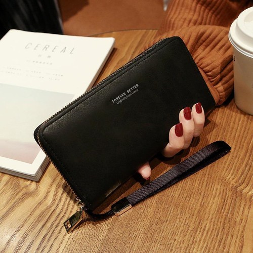 Portafoglio donna pelle pochette grande capacità UK borsa lunga porta carte telefoniche custodia - Foto 3 di 10