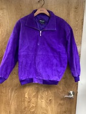 Women "pelle" Purple Suede Zip Up Jacket. Size Med. P.o.