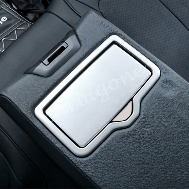 Steel Matte Rear Seat Water Cup Holder Cover Trims For Audi Q5 SQ5 Q5 e