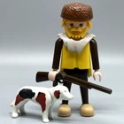 Playmobil Vintage Trapper Male Adult Figure Dog Hunter Tracker Fur Hat Western