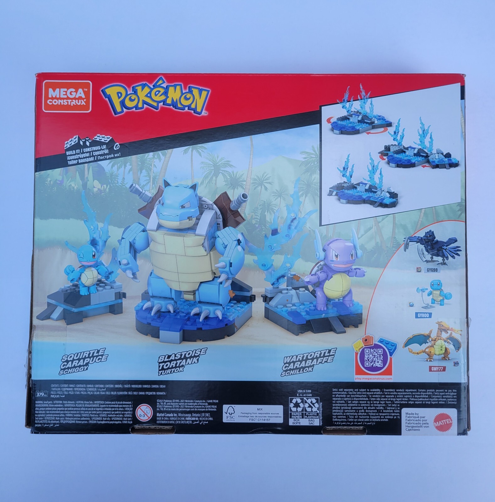  MEGA Pokémon Squirtle Evolution Building Set with 379 Bricks  and Special Pieces, Toy Gift Set for Ages 8+ and up, HDH93 : Toys & Games