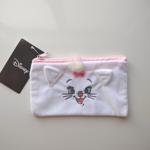 NWT Disney The Aristocats MARIE White Embroidered Plushy ZipperBag / Makeup Bag - Picture 7 of 7