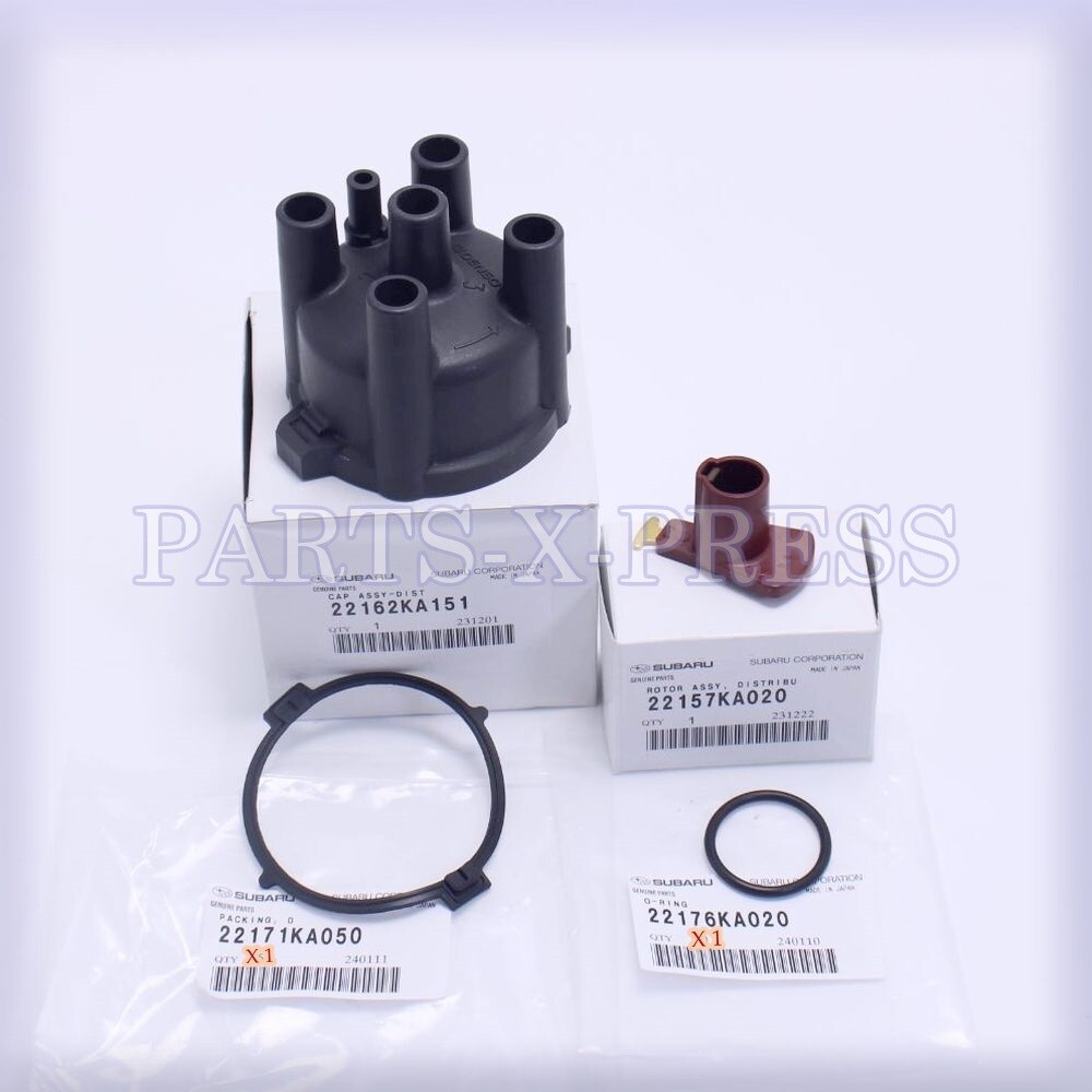 NEW GENUINE OEM SUBARU KS3 KS4 KV3 ROTOR HEAD & DISTRIBUTOR CAP & SEALS SET OF 4