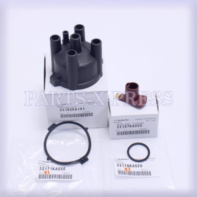 NEW GENUINE OEM SUBARU KS3 KS4 KV3 ROTOR HEAD & DISTRIBUTOR CAP & SEALS SET OF 4