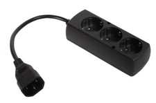 Steckdosenleiste f&uuml;r USV PC-Leiste mit Kaltger&auml;testecker 30cm 3-fach Schuko
