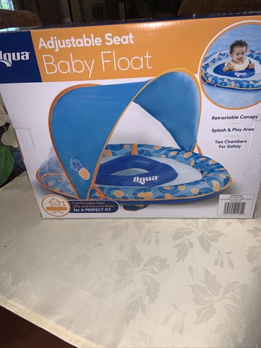 Aqua Leisure Regulowane siedzisko Pływak basenowy dla dzieci z wysuwanym baldachimem, ananas - Zdjęcie 2 z 5