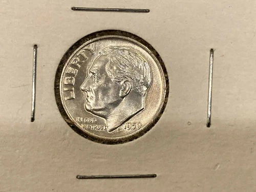 1959-D Denver Minted Gem Uncirculated 90% Silver Roosevelt Dime