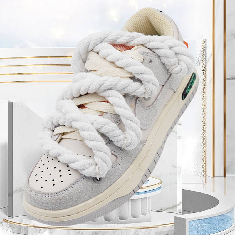 Chunky Laces 10mm Thick Cotton Rope Lace Clear Tips Shoelace x2 eBay