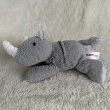 Aurora World Grey Rhinoceros Rhino 9  Plush Stuffed Animal Zoo