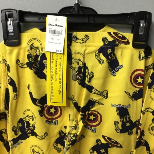 Marvel Captain America Boys 2pc. Long John Pajamas Set by Hanna Andersson - Picture 4 of 4