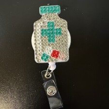 Med Bottle Retractable Badge Reel