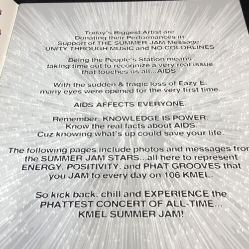 KMEL Summer Jam 1995 Konzertprogramm - Eazy-E Biggie E-40 Bone Thugs Warren G - Bild 4 von 24