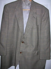  Hart Schaffner & Marx gold trumpeter 48R 2B grey windowpane (S20)