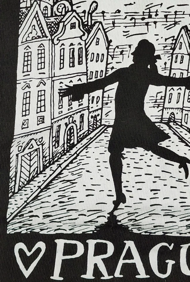 De colección W.A. Camiseta Mozart Praga Talla Grande Arte Praha Hecha a Mano 1991 Foto 4 de 4