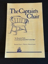 The Captain's Chair Hyannis Bayview Street Cape Cod MA Vtg Menu