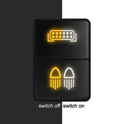12V Dual Push Button Switch w/Lightbar and Driving Light For Toyota Fog, DRL