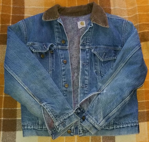 vintage 2 pocket carhartt denim jacket 