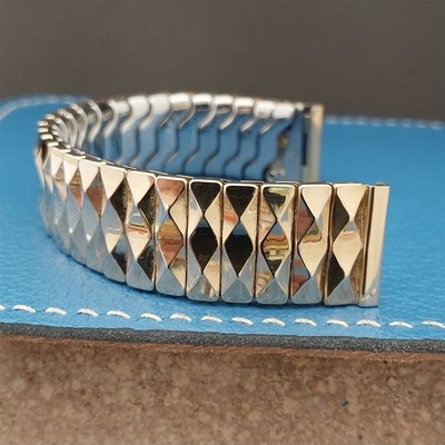 5/8'' Gold-Filled Expansion Flex-Let Facet-Cut Unused 1950s Vintage Watch Band