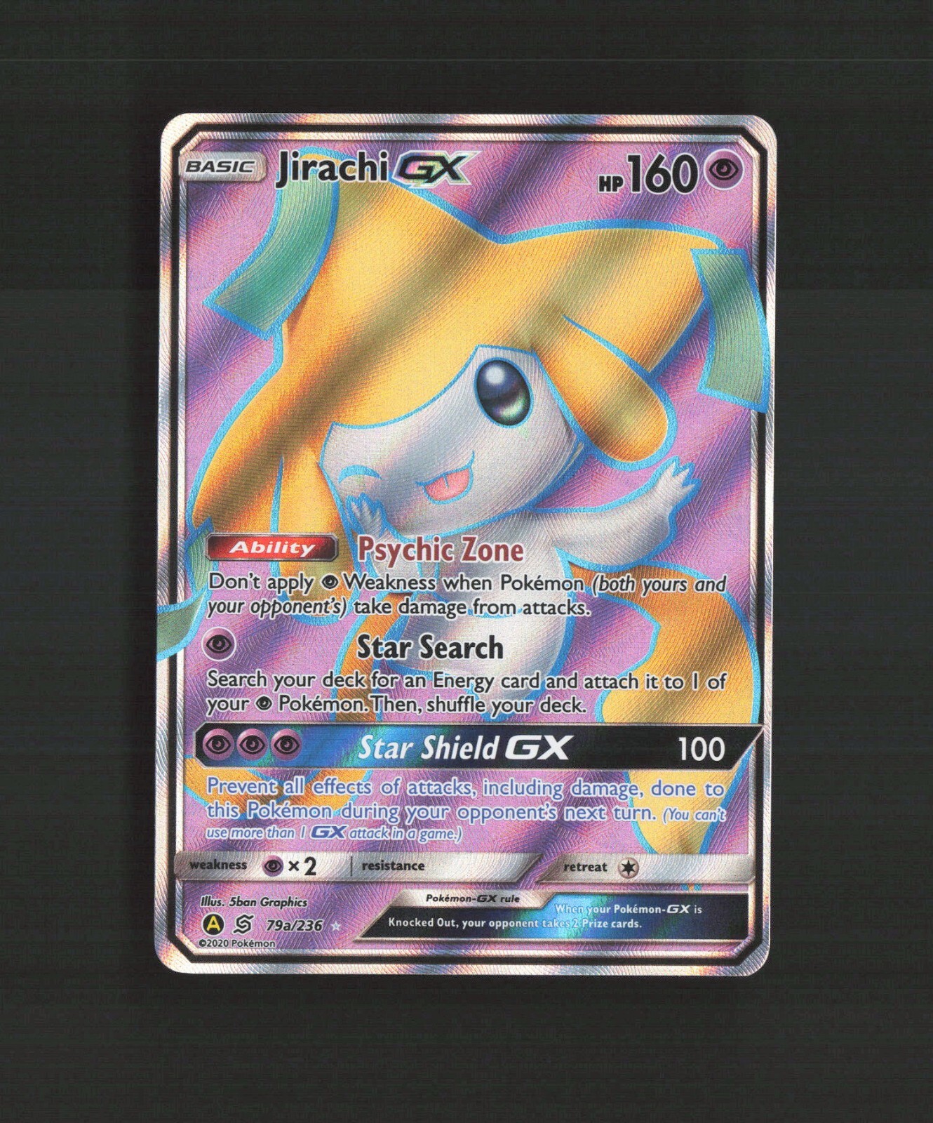 Jirachi GX 79a/236 Unified Minds Alternate Art Full Art Promo Holo Pokemon Card