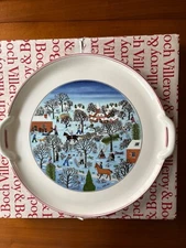 Villeroy & Boch Naif Christmas Two Handled Cake Plate, Platter, Serving Tray