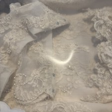 Vintage Wedding Gown  Veil Size 8 Exquisite HIGH END Dry Cleaned, Sealed Train