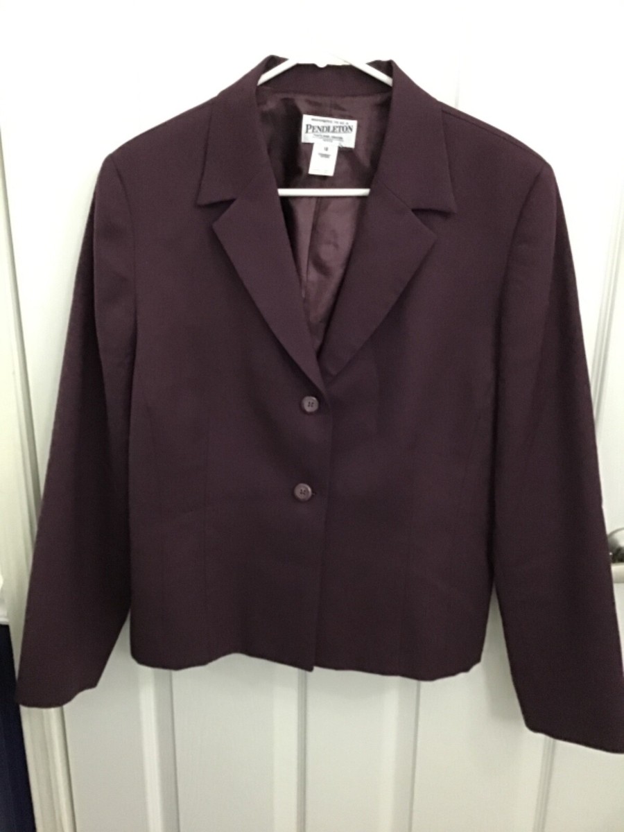 archive 70s〜80s pendleton purple long co Vtg. Pendleton Women's Purple Long Sleeve Lined Wool/Spandex