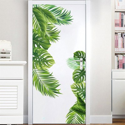 2Pcs Palm Leaves Wall Decal Green Tropical Plants Wall Stickers  Self Adhesive