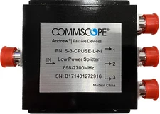 S-3-CPUSE-L-Ni 3-way low power splitter N female connections 555-2700 MHz