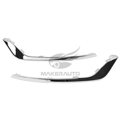 Pair LH RH For 2019-20 Ford Fusion Chrome Front Bumper Fog Light Lamp Strip Trim - Picture 7 of 9