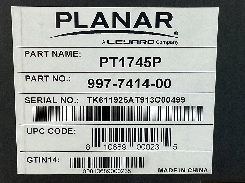 Planar 997-7414-01 17in Pt1745p Black Ledlcd 10pt Mntr Sxga Vga Hdmi Dp/GAR44 - Image 3 of 4
