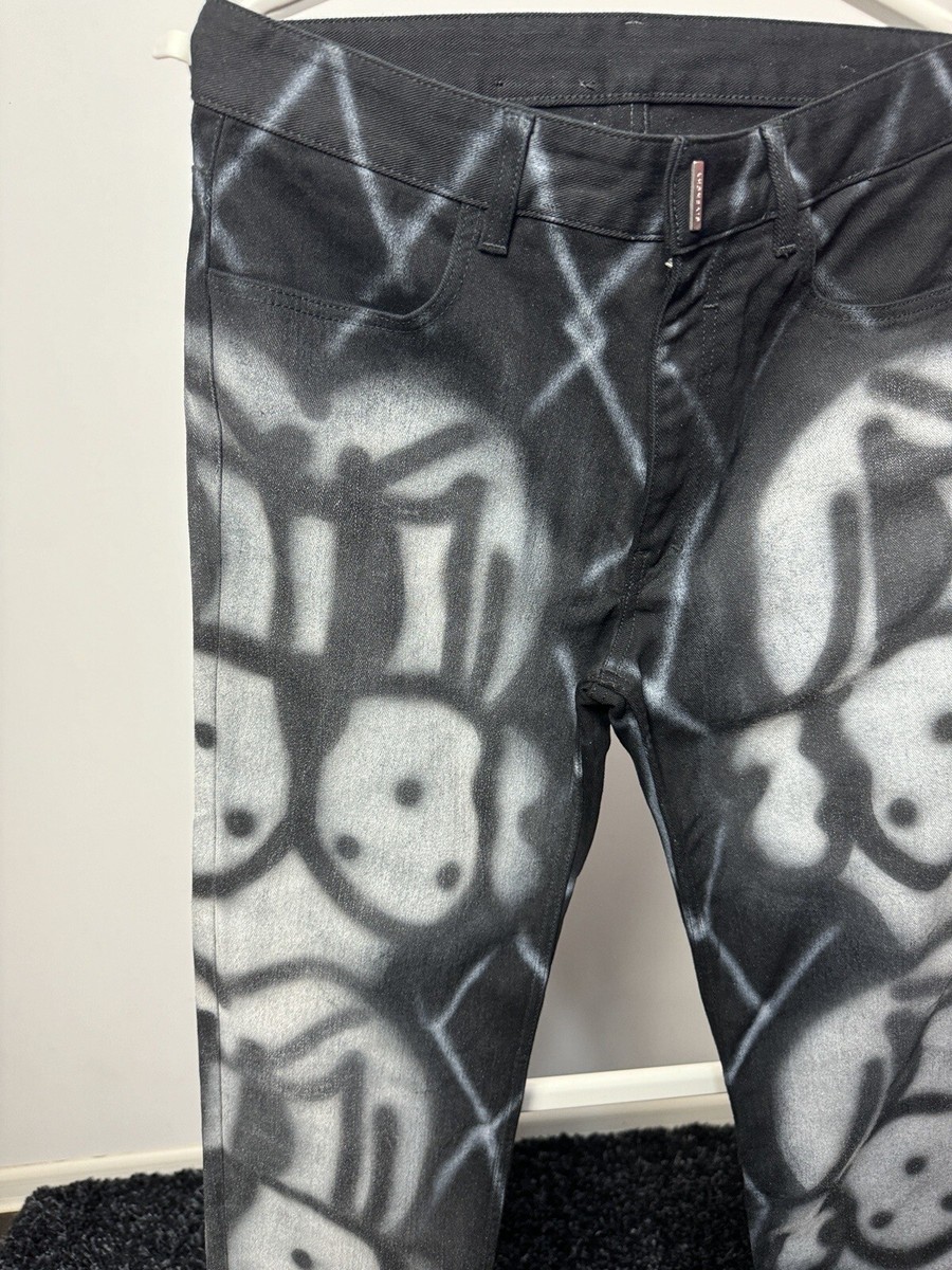 Givenchy x Chito men's Graffiti style dog graphics denim jeans