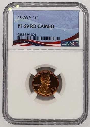 1976 S Lincoln Memorial Cent 1C~NGC PF69 RD CAMEO~PR69 CAM~Free Shipping