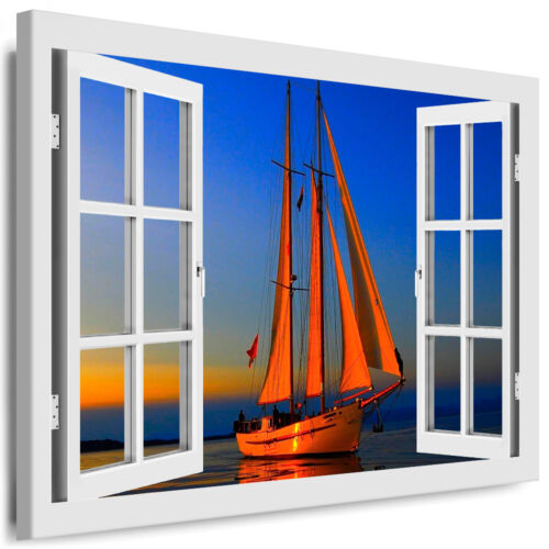 Bild auf Leinwand - Fensterblick Segelboot - Fotoleinwand24 / AA0221 - Bild 1 von 9