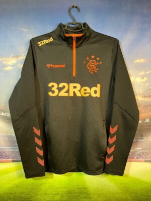Rangers Training Football Soccer Long Sleeve Jacket Black Hummel Men Size S/M