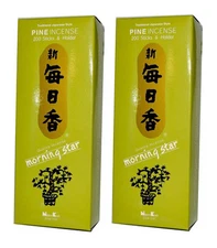 2 BOX of Japanese Nippon Kodo Morning Star PINE Incense & Holder Total 400 Stick