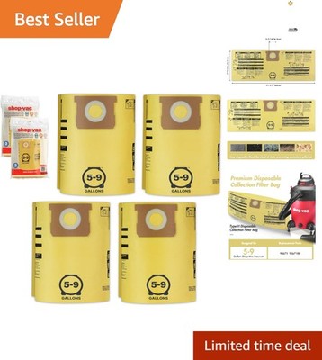 8-Gallon Disposable Collection Filter Bags - Easy Dust Pickup Bundle