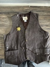 Cripple Creek Vest Large Brown 100 Genuine Soft Leather Western Motorcycle
