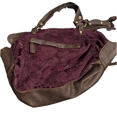 Adolfo Dominguez Handle Bag Burgundy (13 W x 8 T x 4.5 D) - Preowned